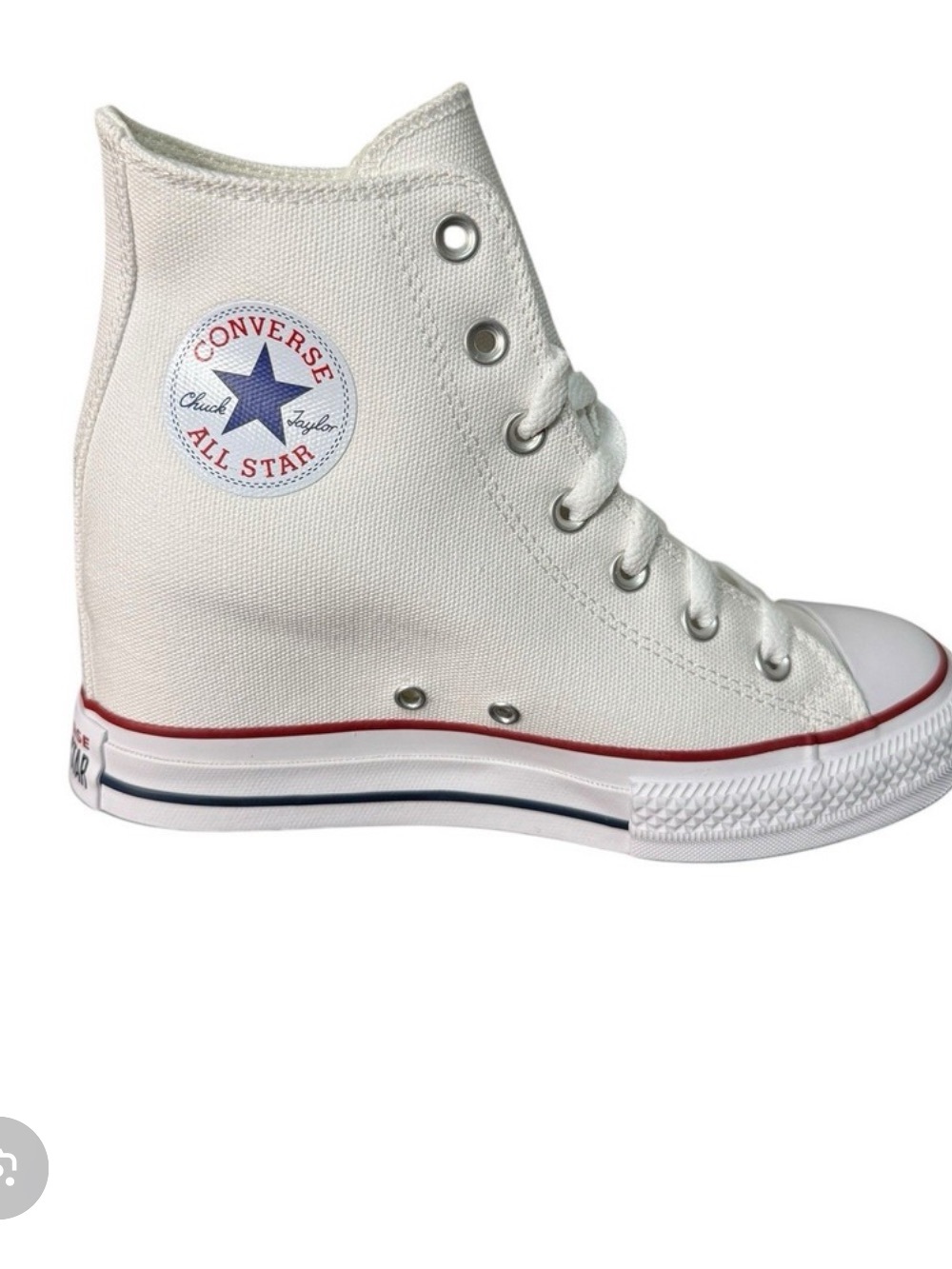 Converse Womens Wedge Ivory CTAS 547200F Lux High Top Lace Up Sneaker 9.5